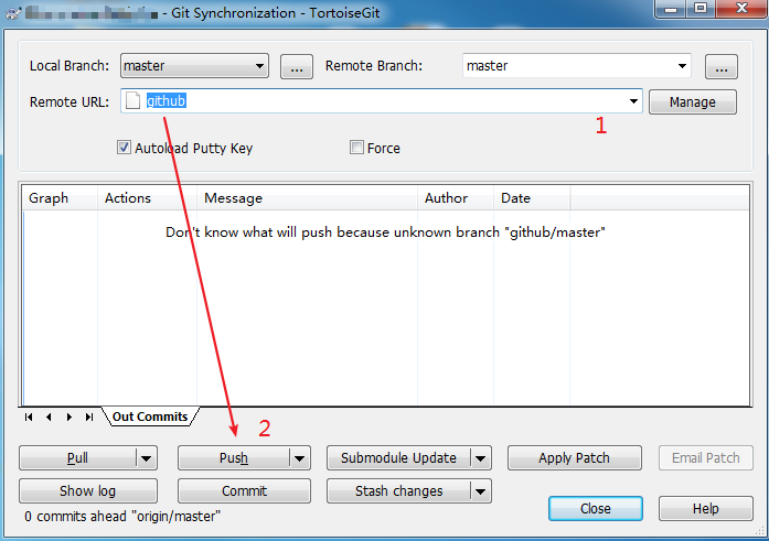 TortoiseGit 同步-管理-推送